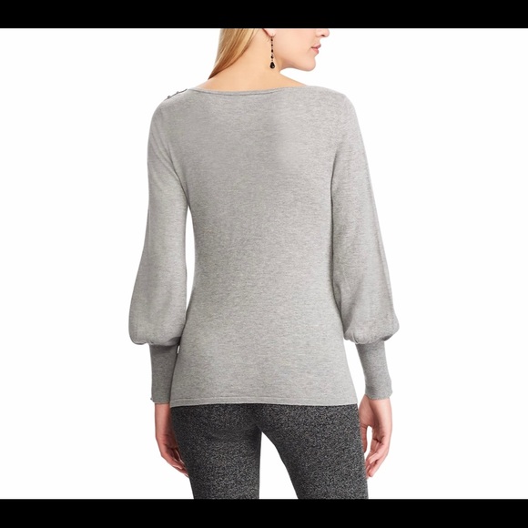 CHAPS Button Shoulder Light Weight Cream Sweater - Picture 2 of 2